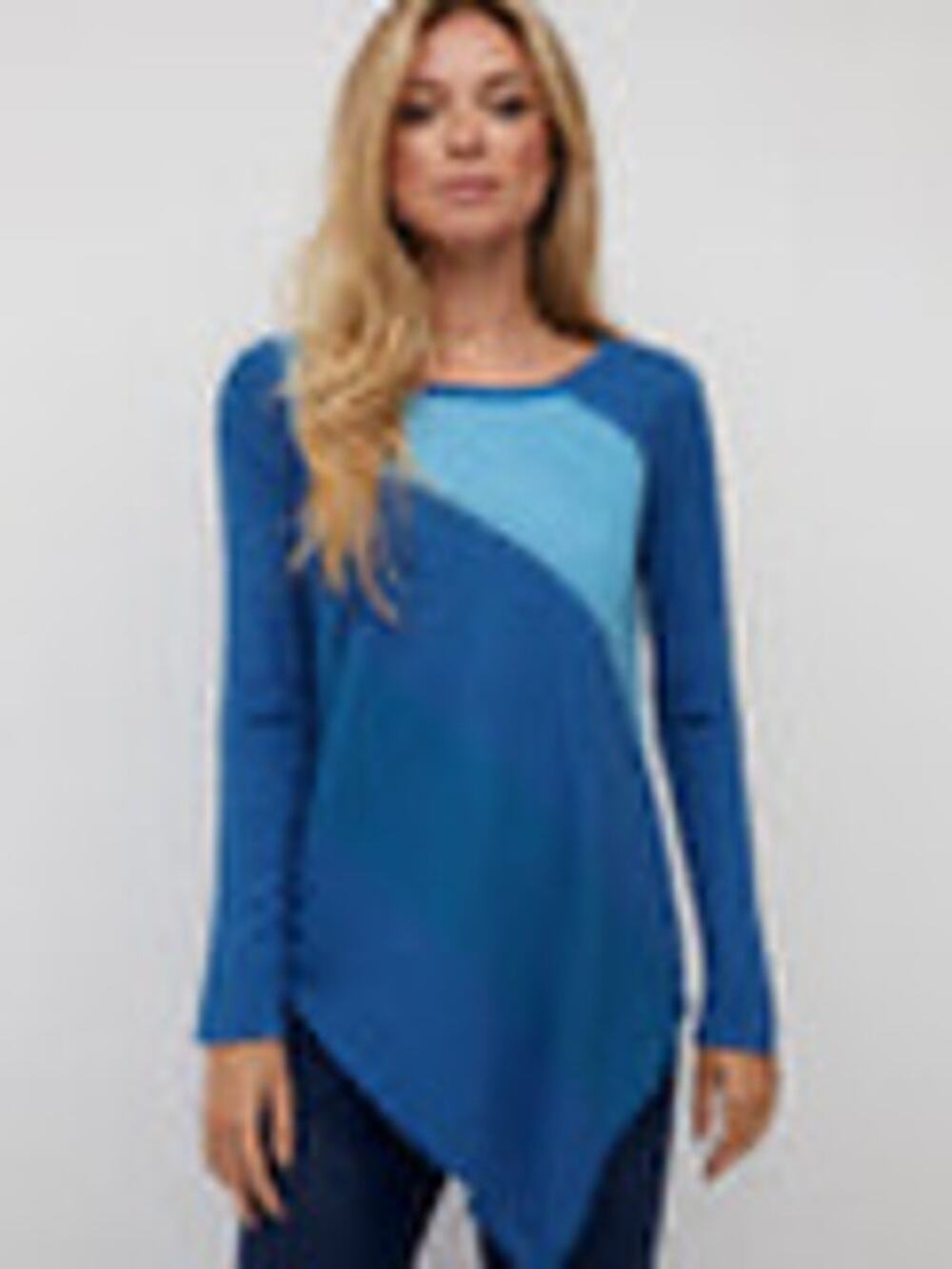 New York and Company Striped Asymmetric Tunic Sweater